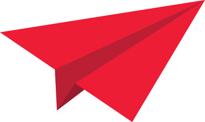 Red paper plane. Paper plane vector design. - obrazy, fototapety, plakaty