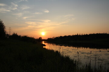 Sunset Over The Water, Pylypow Wetlands, Edmonton, Alberta