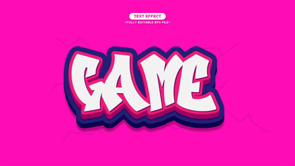 Game 3D Graffiti Vector Text Effect with Fully Editable font and text