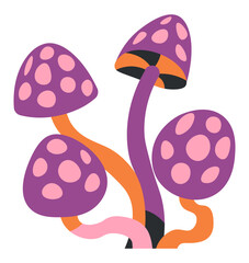 Poisonous mushrooms, Amanita or death cap vector