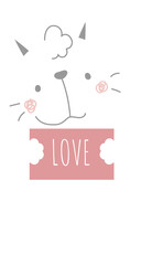 happy valentine's day with cat holding love sign, love concept, flat png transparent element character design