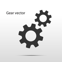 Gear sign simple icon on white background.