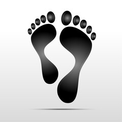 foot prints on white background