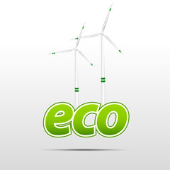 eco energy concept with wind turbine
