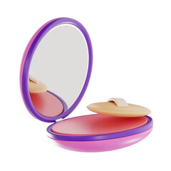 face powder 3d, high quality render, transparent background, cosmetic 3d pack