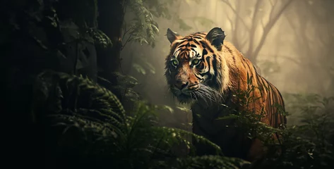 Rolgordijnen tiger in the jungle Tiger seen in profile in thedistan hd wallpaper  © Yasir