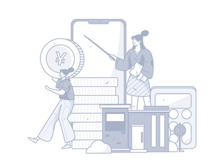 Home loan flat vector concept operation illustration
