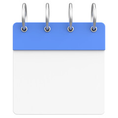 Empty calendar. 3D calendar. 3D illustration.