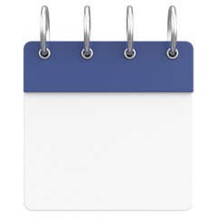 Empty calendar. 3D calendar. 3D illustration.