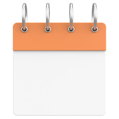 Empty calendar. 3D calendar. 3D illustration.