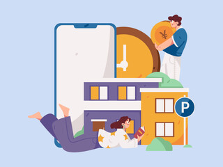 Home loan flat vector concept operation illustration
