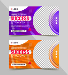 Business youtube thumbnail social media web banner template design