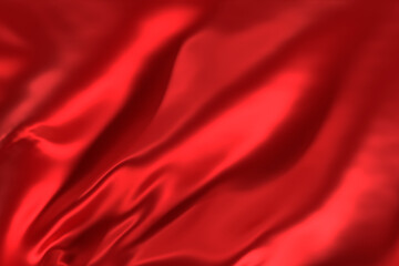 Beautiful red 3D plain cloth with wrinkles
