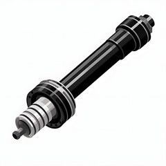 Icon of Drive Shaft in black and white, transparent background Generative AI
