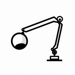 Icon of Idler Arm in black and white, transparent background Generative AI