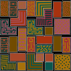 Seamless, abstract, bright, autumn pattern.