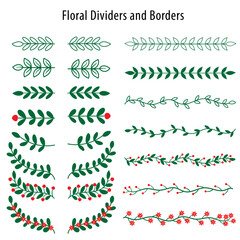 set of elements for dividers and borders