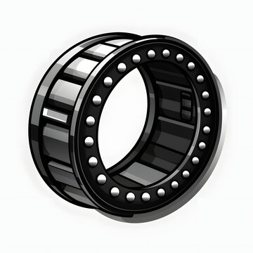 Icon of Timing Belt in black and white, transparent background Generative AI