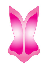 Glamor corset in pink. Trend. Vector.