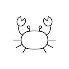 Crab line icon. Seafood shop logo branding for craft food packaging or restaurant design symbol. Vector illustration.