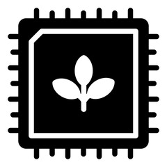 Chip for smart farm solid glyph icon