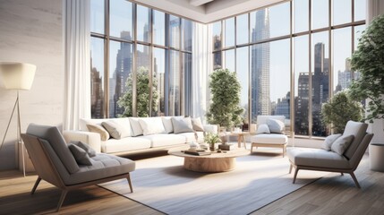 modern living room with a window