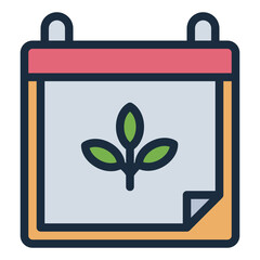 Calendar for farming filled line icon