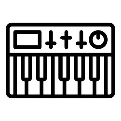 Synthesizer or keyboard outline line icon