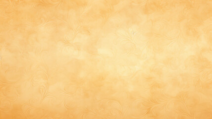 Obraz premium autumn soft color golden yellow warm background parchment with a thin barely noticeable floral ornament, wallpaper copy space, vintage design
