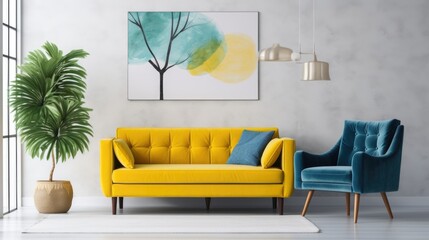 modern living room interior with sofa