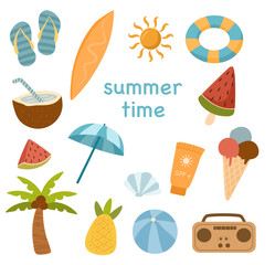 Summer sticker set vector