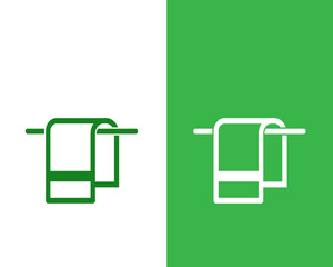 Towel icon bathroom flat style illustration