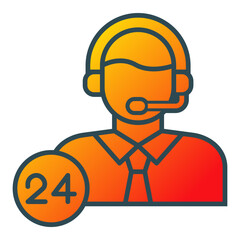 24 Hours Support Icon