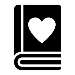 Romantic Novel solid glyph icon