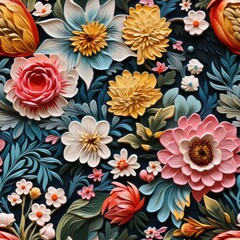 Floral background. Seamless tile.