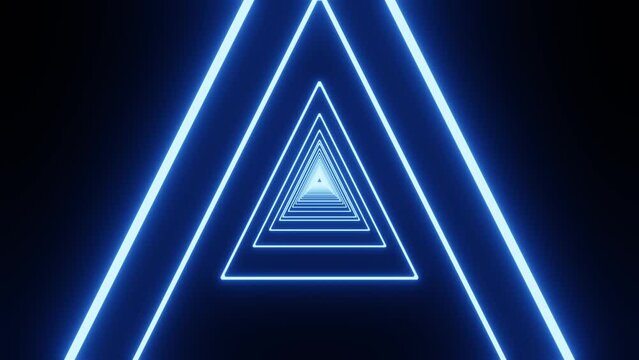 abstract triangle neon light motion, seamless loop