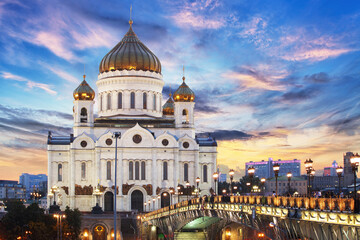 Fototapeta na wymiar City Moscow main Orthodox Church of Russia Cathedral of Christ the Saviour, Russia