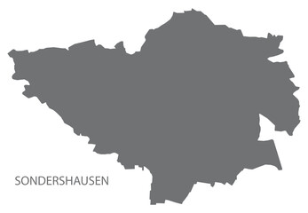 Naklejka premium Sondershausen German city map grey illustration silhouette shape