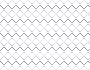 Silver chainlink fence with transparent background, PNG file