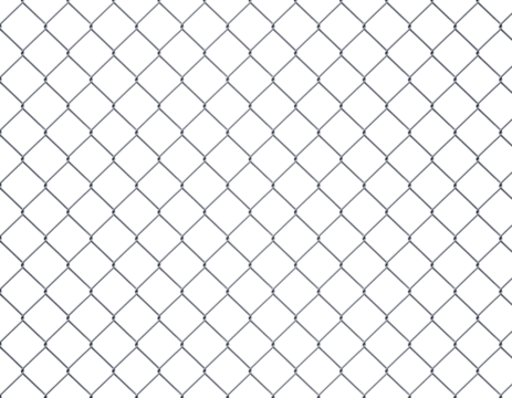 Silver chainlink fence with transparent background, PNG file