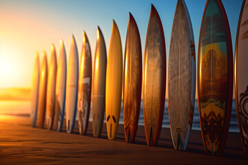 surfboards on the beach