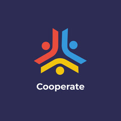 Cooperate - Teams collaboration logo for business or company