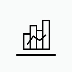 Bar Diagram Icon. Chart. Business Report, Market Analysis Symbol - Vector.   