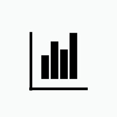 Bar Diagram Icon. Chart. Business Report, Market Analysis Symbol - Vector.   