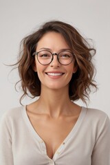 Obraz premium Confident Happy woman wearing glasses