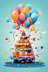 Birthday card. Generated AI.