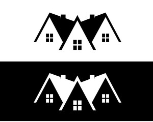 Real estate icon flat style illustration logo template