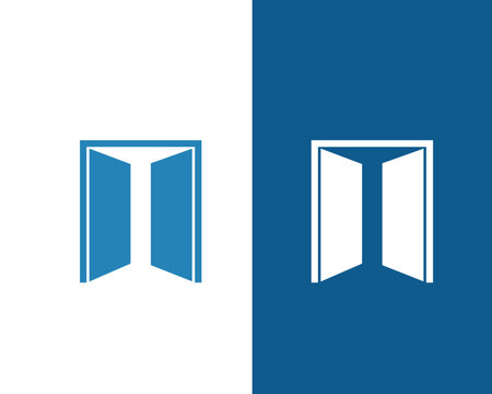 Door icon vector flat style illustration