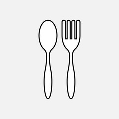 Spoon and Fork Icon. Restaurant, Canteen. Food Court, Culinary Center Symbol. Applied for Design, Presentation, Website or, Apps Elements – Vector.     