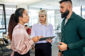 Group of multiethnic business people working together in the office